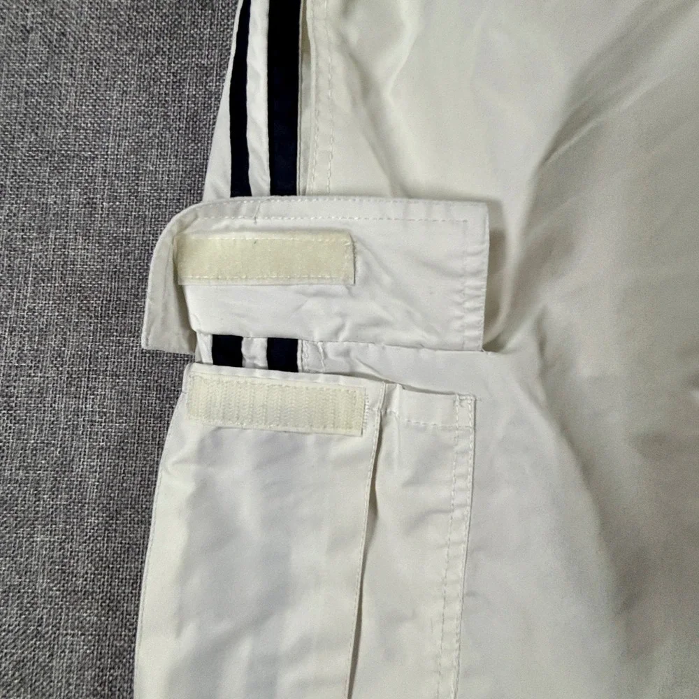U.S. Polo Assn. Mens Cargo Swim Trunks Small White Navy Y2K Preppy Board Shorts